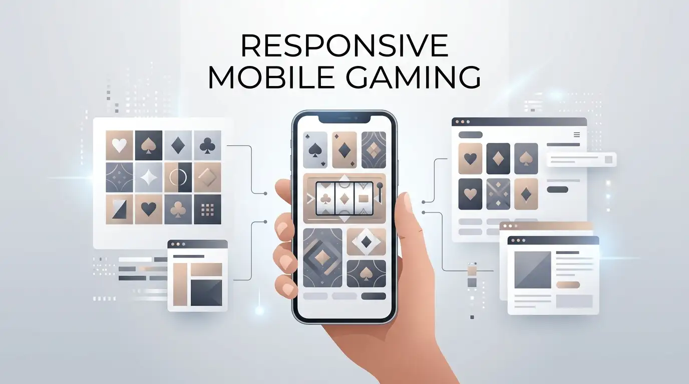 Abstract smartphone casino scene for the Cosmic Spins mobile guide